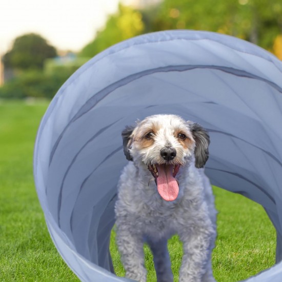 Relaxdays Dog Tunnel, Play Tunnel for Active Dogs, Dog Training, 200 cm Long, Diameter 40 cm, Foldable Agility Tunnel, Grey Relaxdays Dog Tunnel, Play Tunnel for Active Dogs, Dog Training, 200 cm Long, Diameter 40 cm, Foldable Agility Tunnel, Grey