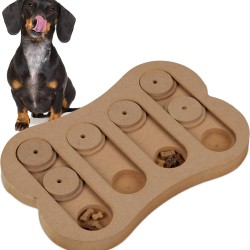 Relaxdays Intelligence Toy for Dogs, Hide Treat, MDF Interactive Dog Toy, Intelligence, Natural, Pack of 1 Relaxdays Intelligence Toy for Dogs, Hide Treat, MDF Interactive Dog Toy, Intelligence, Natural, Pack of 1