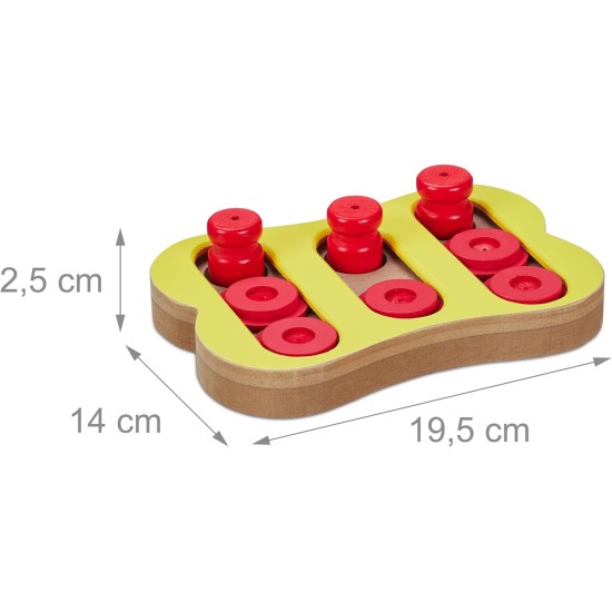 Relaxdays Intelligence Toy for Dogs, Hide Treats, Interactive Dog Toy, Intelligence, MDF, Multicoloured Relaxdays Intelligence Toy for Dogs, Hide Treats, Interactive Dog Toy, Intelligence, MDF, Multicoloured