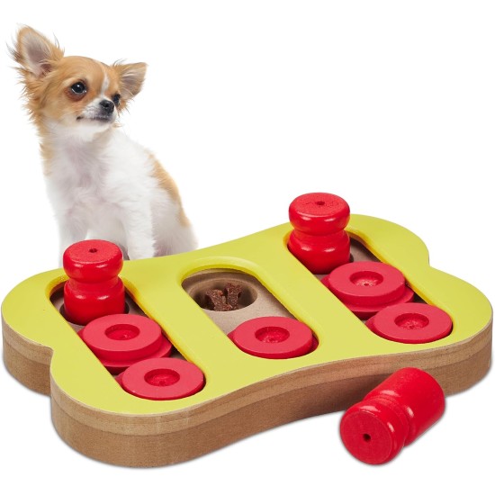 Relaxdays Intelligence Toy for Dogs, Hide Treats, Interactive Dog Toy, Intelligence, MDF, Multicoloured Relaxdays Intelligence Toy for Dogs, Hide Treats, Interactive Dog Toy, Intelligence, MDF, Multicoloured