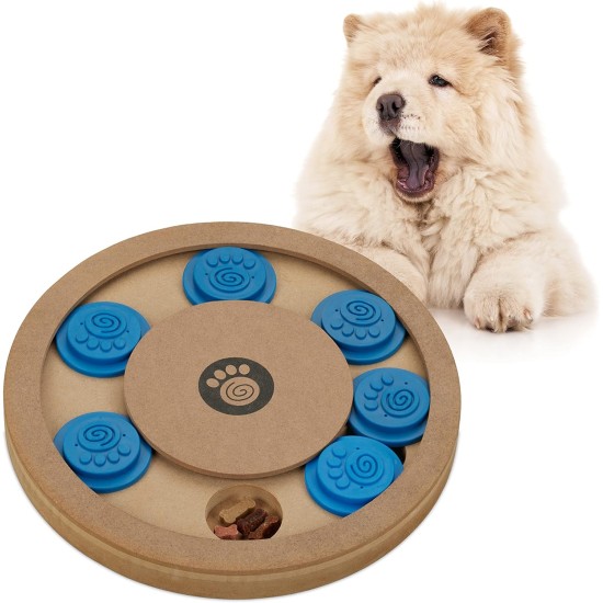 Relaxdays Intelligence Toy for Dogs, Hide Treats, Interactive Dog Toy, Intelligence, MDF, Natural/Blue, 1 Piece Relaxdays Intelligence Toy for Dogs, Hide Treats, Interactive Dog Toy, Intelligence, MDF, Natural/Blue, 1 Piece