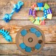 Relaxdays Intelligence Toy for Dogs, Hide Treats, Interactive Dog Toy, Intelligence, MDF, Natural/Blue, 1 Piece Relaxdays Intelligence Toy for Dogs, Hide Treats, Interactive Dog Toy, Intelligence, MDF, Natural/Blue, 1 Piece