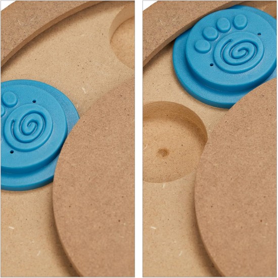 Relaxdays Intelligence Toy for Dogs, Hide Treats, Interactive Dog Toy, Intelligence, MDF, Natural/Blue, 1 Piece Relaxdays Intelligence Toy for Dogs, Hide Treats, Interactive Dog Toy, Intelligence, MDF, Natural/Blue, 1 Piece