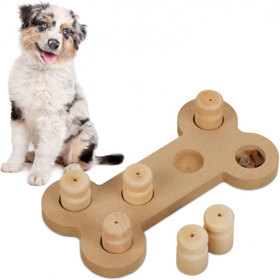 Relaxdays Interactive Intelligence Toy for Dogs, Bone Design, Food Toy, Treat, Snuffle Game, Natural Relaxdays Interactive Intelligence Toy for Dogs, Bone Design, Food Toy, Treat, Snuffle Game, Natural