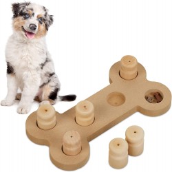 Relaxdays Interactive Intelligence Toy for Dogs, Bone Design, Food Toy, Treat, Snuffle Game, Natural Relaxdays Interactive Intelligence Toy for Dogs, Bone Design, Food Toy, Treat, Snuffle Game, Natural