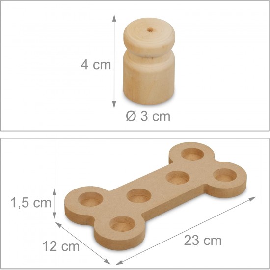 Relaxdays Interactive Intelligence Toy for Dogs, Bone Design, Food Toy, Treat, Snuffle Game, Natural Relaxdays Interactive Intelligence Toy for Dogs, Bone Design, Food Toy, Treat, Snuffle Game, Natural