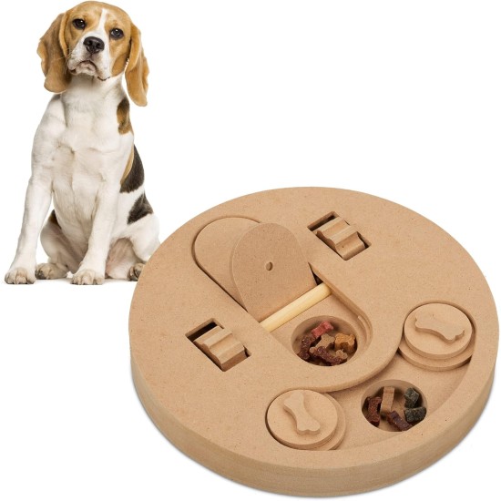 Relaxdays Interactive Intelligence Toy for Dogs, Food Toy, Hide Treat, Sniffing Game, MDF, Natural, 1 Piece Relaxdays Interactive Intelligence Toy for Dogs, Food Toy, Hide Treat, Sniffing Game, MDF, Natural, 1 Piece