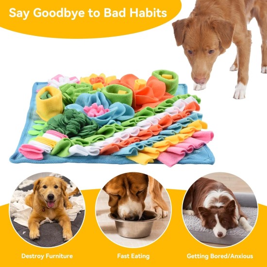 Romon Sniffing Rug for Dogs - 40 x 40 cm, Sniffing Mat as Intelligence Toy for Dogs, Puppies & Cats, Dog Toy with Non-Slip Underside, Washable & Foldable Romon Sniffing Rug for Dogs - 40 x 40 cm, Sniffing Mat as Intelligence Toy for Dogs, Puppies & Cats, Dog Toy with Non-Slip Underside, Washable & Foldable