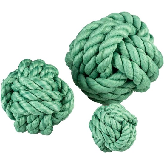 Rope Sweater Ball M 14 x 14 x 14 cm Green Toy Dog Rope Sweater Ball M 14 x 14 x 14 cm Green Toy Dog