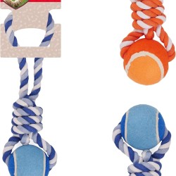 Rosewood 3" Tennis Ball Tug toy for dogs (Asstd colours) Rosewood 3" Tennis Ball Tug toy for dogs (Asstd colours)