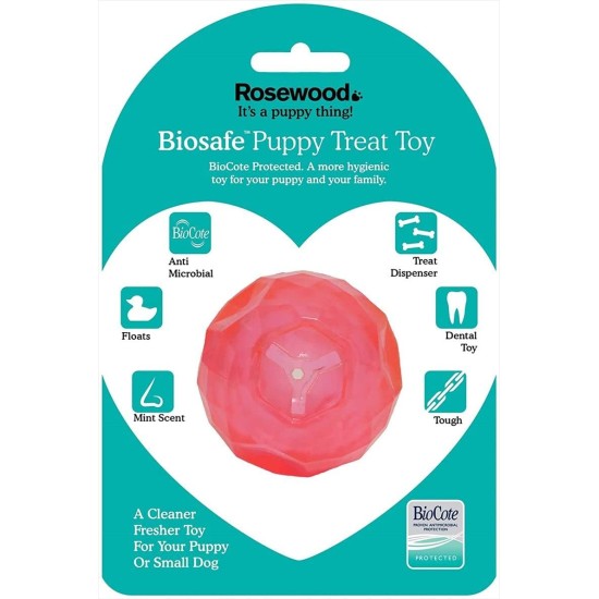 Rosewood Biosafe Puppy Treat ball Dispenser Blue Rosewood Biosafe Puppy Treat ball Dispenser Blue