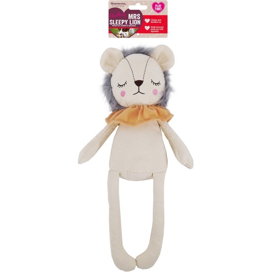Rosewood Yellow Lion Interactive Plush Dog Toy with Giant Squeaker and Crinkle Body Rosewood Yellow Lion Interactive Plush Dog Toy with Giant Squeaker and Crinkle Body