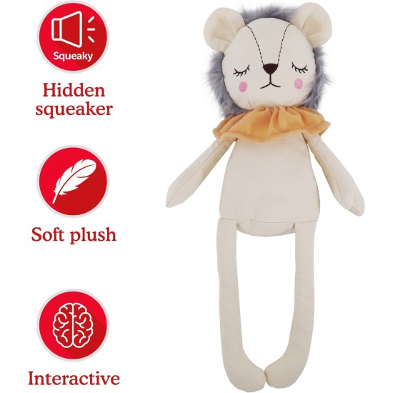 Rosewood Yellow Lion Interactive Plush Dog Toy with Giant Squeaker and Crinkle Body Rosewood Yellow Lion Interactive Plush Dog Toy with Giant Squeaker and Crinkle Body