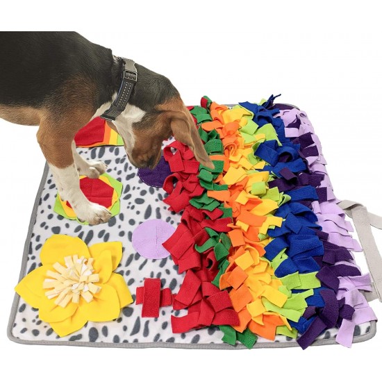 SCHITEC Snuffle Mat for Dogs, Nosework Feeding Blanket, Sniffing Pad for Interactive Games, Foraging Puzzle Enrichment Toys for Large, Small, Medium Pets SCHITEC Snuffle Mat for Dogs, Nosework Feeding Blanket, Sniffing Pad for Interactive Games, Foraging Puzzle Enrichment Toys for Large, Small, Medium Pets