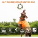 SKIPDAWG Dog Glow Disc Toy, Flying Disc Dog Toy Light Weight TPR/Nylon Fabric Non-Toxic Material, Pet Training Toys/Outdoor Night Exercise Toys for Dogs, Diameter 9 Inches SKIPDAWG Dog Glow Disc Toy, Flying Disc Dog Toy Light Weight TPR/Nylon Fabric Non-Toxic Material, Pet Training Toys/Outdoor Night Exercise Toys for Dogs, Diameter 9 Inches
