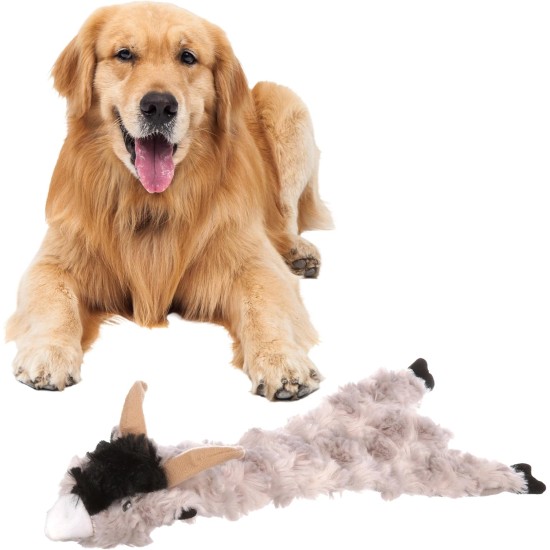 SPOT by Ethical Products Skinneeez Crinklers Dog Toy with Squeaker for All Dogs, Tug Toy for Small and Large Breeds, Squeaky Toy for Dogs, Goat, Large
