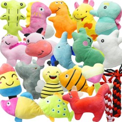SZKOKUHO Cute Animal Designs Soft Squeaky Toys for Small Medium Dogs 20 Pieces SZKOKUHO Cute Animal Designs Soft Squeaky Toys for Small Medium Dogs 20 Pieces
