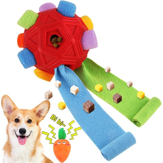 Snuffle Ball for Dogs, Interactive Puzzle Dog Toy, Promotes Natural Foraging, Slow Feeding for Training and Stress Relief, Fabric Strips, Hidden Food Chew Toys for Dogs Snuffle Ball for Dogs, Interactive Puzzle Dog Toy, Promotes Natural Foraging, Slow Feeding for Training and Stress Relief, Fabric Strips, Hidden Food Chew Toys for Dogs