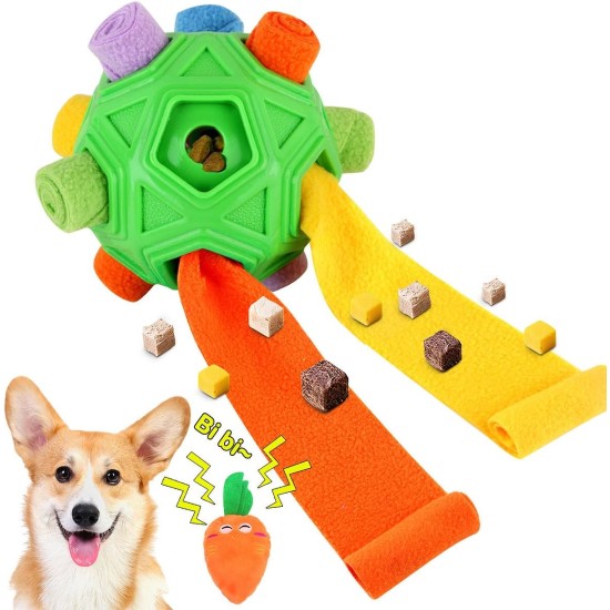 Snuffle Ball for Dogs, Interactive Puzzle Dog Toy, Promotes Natural Foraging, Slow Feeding for Training and Stress Relief, Fabric Strips, Hidden Food Chew Toys for Dogs Snuffle Ball for Dogs, Interactive Puzzle Dog Toy, Promotes Natural Foraging, Slow Feeding for Training and Stress Relief, Fabric Strips, Hidden Food Chew Toys for Dogs