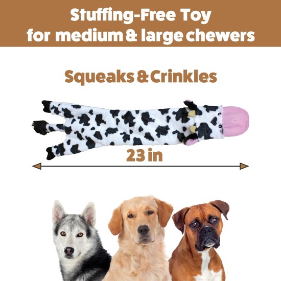 Spot Skinneeez Crinklers | Fabricless Dog Toy with Squeaker for Small Dogs | Crinkle Toy for Small Puppies | 14 Inch | Cow Design | Ethical Pet Spot Skinneeez Crinklers | Fabricless Dog Toy with Squeaker for Small Dogs | Crinkle Toy for Small Puppies | 14 Inch | Cow Design | Ethical Pet
