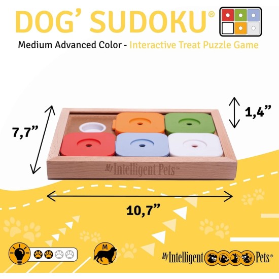 Sudoku Medium Advanced Color - My Intelligent Dogs Interaktives Hundespielzeug aus Holz Intelligentes Spielzeug für Hunde Sudoku Medium Advanced Color - My Intelligent Dogs Interaktives Hundespielzeug aus Holz Intelligentes Spielzeug für Hunde