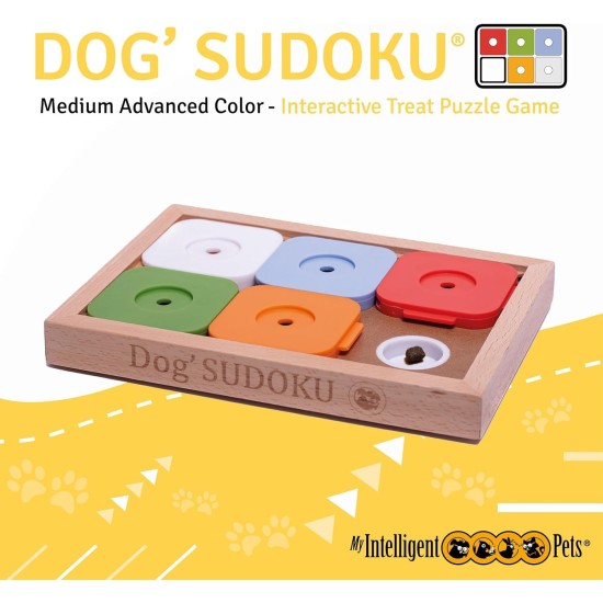 Sudoku Medium Advanced Color - My Intelligent Dogs Interaktives Hundespielzeug aus Holz Intelligentes Spielzeug für Hunde Sudoku Medium Advanced Color - My Intelligent Dogs Interaktives Hundespielzeug aus Holz Intelligentes Spielzeug für Hunde