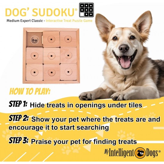 Sudoku Small Expert - Interaktives Katzen- und Hundespielzeug aus Holz Intelligentes Spielzeug für Hunde und Katzen Sudoku Small Expert - Interaktives Katzen- und Hundespielzeug aus Holz Intelligentes Spielzeug für Hunde und Katzen