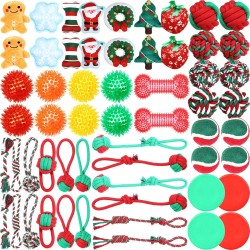 Syhood 60 Stück Quietschendes Hundespielzeug, Plüsch-Kauspielzeug, Plüsch-Kauspielzeug, niedlicher stacheliger Kauball für Weihnachten, kleine Hunde, Haustier, Zahnungsgeschenk (Weihnachtsmann) Syhood 60 Stück Quietschendes Hundespielzeug, Plüsch-Kauspielzeug, Plüsch-Kauspielzeug, niedlicher stacheliger Kauball für Weihnachten, kleine Hunde, Haustier, Zahnungsgeschenk (Weihnachtsmann)