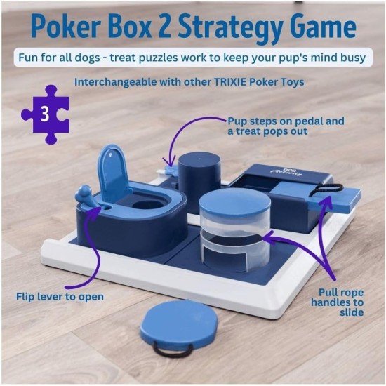 TRIXIE Dog Toy Intelligence Dog Activity Strategy Game "Gamble Box" - Sophisticated Intelligence Toy for Dogs for Business, 15 x 15 cm - 32011 TRIXIE Dog Toy Intelligence Dog Activity Strategy Game "Gamble Box" - Sophisticated Intelligence Toy for Dogs for Business, 15 x 15 cm - 32011