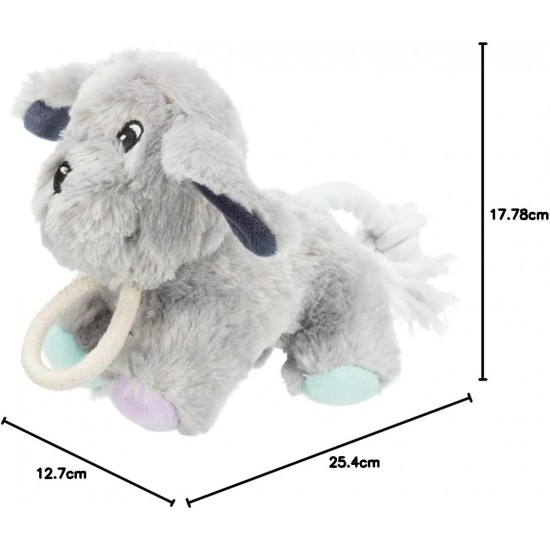 TRIXIE Dog Toy Junior Plush Dog with Rope - Soft Plush Toy Dog for Puppies and Small Dogs - Robust Tug & Fetch Toy with Rope, 24 cm - 36160 TRIXIE Dog Toy Junior Plush Dog with Rope - Soft Plush Toy Dog for Puppies and Small Dogs - Robust Tug & Fetch Toy with Rope, 24 cm - 36160