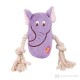 Trixie Animals with Rope Squeaker Plush Assorted Colours Trixie Animals with Rope Squeaker Plush Assorted Colours