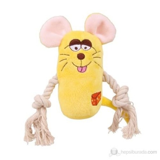 Trixie Animals with Rope Squeaker Plush Assorted Colours Trixie Animals with Rope Squeaker Plush Assorted Colours