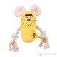 Trixie Animals with Rope Squeaker Plush Assorted Colours Trixie Animals with Rope Squeaker Plush Assorted Colours
