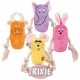 Trixie Animals with Rope Squeaker Plush Assorted Colours Trixie Animals with Rope Squeaker Plush Assorted Colours