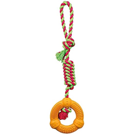 Trixie Denta Fun Playing Rope with Ring for Dog, 41 x 12 cm Trixie Denta Fun Playing Rope with Ring for Dog, 41 x 12 cm