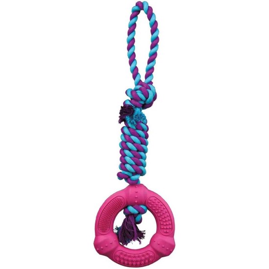 Trixie Denta Fun Playing Rope with Ring for Dog, 41 x 12 cm Trixie Denta Fun Playing Rope with Ring for Dog, 41 x 12 cm