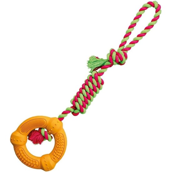 Trixie Denta Fun Playing Rope with Ring for Dog, 41 x 12 cm Trixie Denta Fun Playing Rope with Ring for Dog, 41 x 12 cm