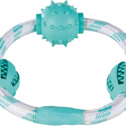 Trixie Denta Fun Rope Ring with Balls for Dog, 20 cm, one piece Trixie Denta Fun Rope Ring with Balls for Dog, 20 cm, one piece