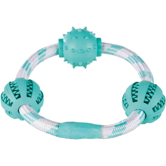 Trixie Denta Fun Rope Ring with Balls for Dog, 20 cm, one piece Trixie Denta Fun Rope Ring with Balls for Dog, 20 cm, one piece