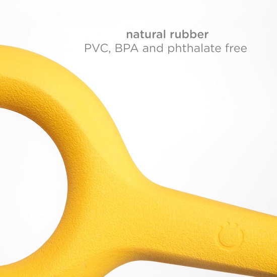 Ubbi Interactive Kibbler Dispensing Dog Toy, for Medium to Large Dog Breeds, Durable Natural Rubber, Yellow Ubbi Interactive Kibbler Dispensing Dog Toy, for Medium to Large Dog Breeds, Durable Natural Rubber, Yellow