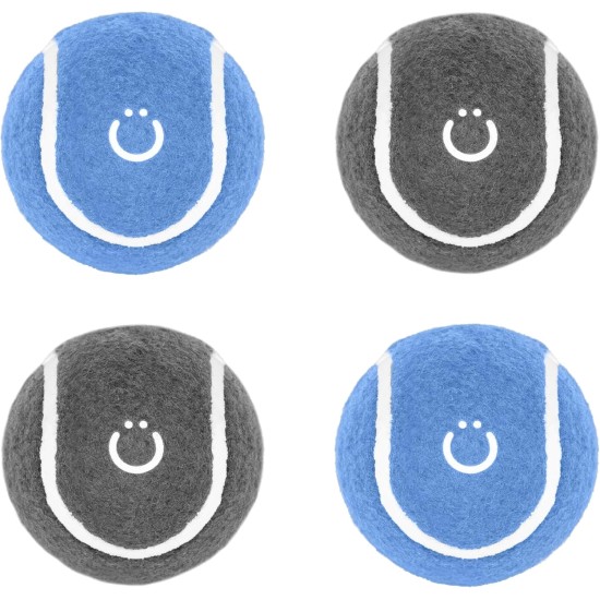 Ubbi Tennis Balls for Dogs, Interactive and Durable Fetch Toy for Medium Dog Breeds, Blue and Charcoal Pack of 4 Ubbi Tennis Balls for Dogs, Interactive and Durable Fetch Toy for Medium Dog Breeds, Blue and Charcoal Pack of 4