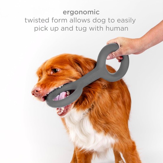Ubbi Tuggle Dog Toy, Durable Rubber with Ergonomic Grip, for Medium to Large Dog Breeds, Charcoal Ubbi Tuggle Dog Toy, Durable Rubber with Ergonomic Grip, for Medium to Large Dog Breeds, Charcoal