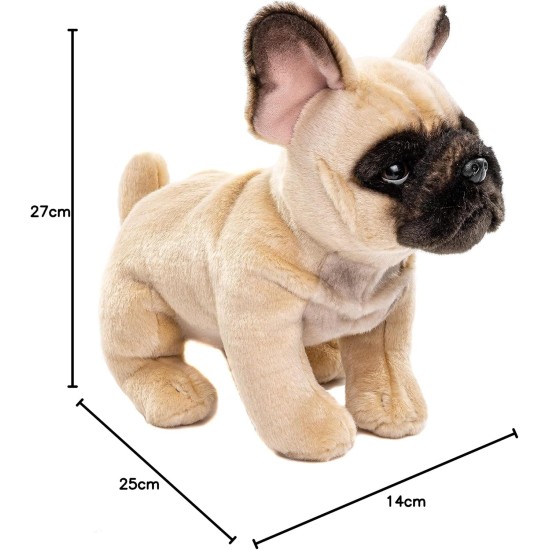 Uni-Toys - French Bulldog (Beige) with Lead - 27 cm (Length) - Plush Dog, Great Dane Pet - Plush Toy, Cuddly Toy Uni-Toys - French Bulldog (Beige) with Lead - 27 cm (Length) - Plush Dog, Great Dane Pet - Plush Toy, Cuddly Toy