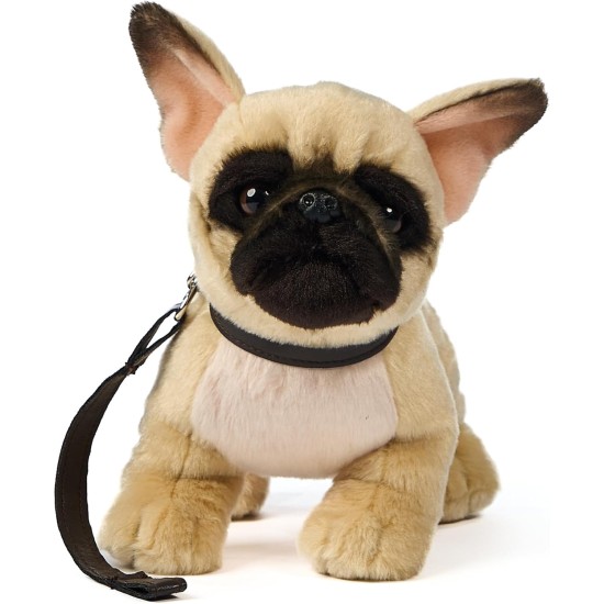 Uni-Toys - French Bulldog (Beige) with Lead - 27 cm (Length) - Plush Dog, Great Dane Pet - Plush Toy, Cuddly Toy Uni-Toys - French Bulldog (Beige) with Lead - 27 cm (Length) - Plush Dog, Great Dane Pet - Plush Toy, Cuddly Toy