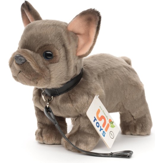 Uni-Toys - French Bulldog (Beige) with Lead - 27 cm (Length) - Plush Dog, Great Dane Pet - Plush Toy, Cuddly Toy Uni-Toys - French Bulldog (Beige) with Lead - 27 cm (Length) - Plush Dog, Great Dane Pet - Plush Toy, Cuddly Toy