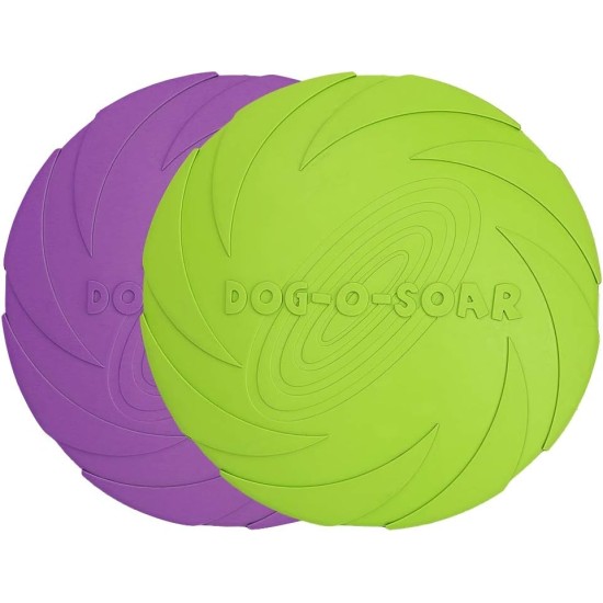 Vivifying Dog Frisbee, Set of 2, 18-cm Dog Frisbee Made of Natural Rubber for Land and Water Vivifying Dog Frisbee, Set of 2, 18-cm Dog Frisbee Made of Natural Rubber for Land and Water