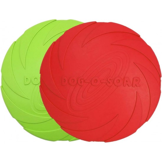Vivifying Dog Frisbee, Set of 2, 18-cm Dog Frisbee Made of Natural Rubber for Land and Water Vivifying Dog Frisbee, Set of 2, 18-cm Dog Frisbee Made of Natural Rubber for Land and Water