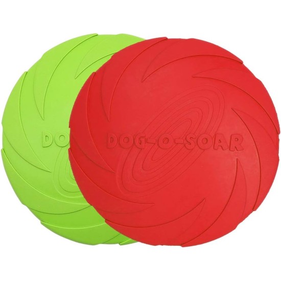 Vivifying Dog Frisbee, Set of 2, 18-cm Dog Frisbee Made of Natural Rubber for Land and Water Vivifying Dog Frisbee, Set of 2, 18-cm Dog Frisbee Made of Natural Rubber for Land and Water