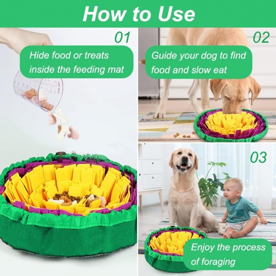 Vivifying Snuffle Rug for Dogs, Durable Dog Toy Large Dogs, Washable Interactive Toy, Sniffing Rug for Large Dogs and Puppies (Yellow/Purple) Vivifying Snuffle Rug for Dogs, Durable Dog Toy Large Dogs, Washable Interactive Toy, Sniffing Rug for Large Dogs and Puppies (Yellow/Purple)