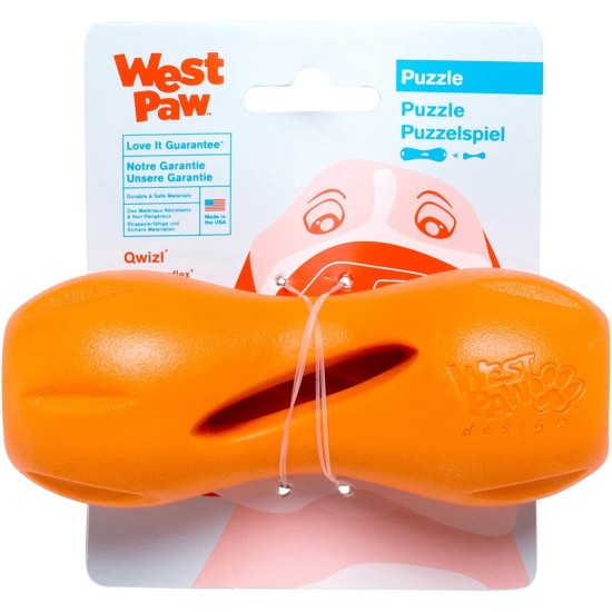 WEST PAW Zogoflex Qwizl Interactive Dog Treat Dispenser, Granny Smith, Small WEST PAW Zogoflex Qwizl Interactive Dog Treat Dispenser, Granny Smith, Small